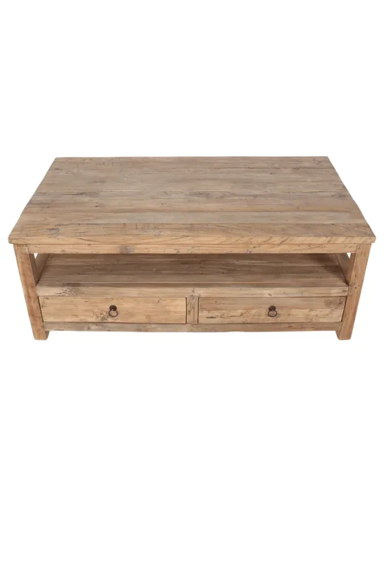 Teakhouten salontafel met lades