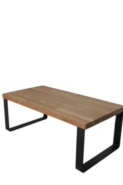 Teak Houten Salontafel met Metalen U-Poten