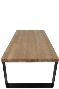 Teak Houten Salontafel met Metalen U-Poten