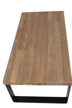 Teak Houten Salontafel met Metalen U-Poten