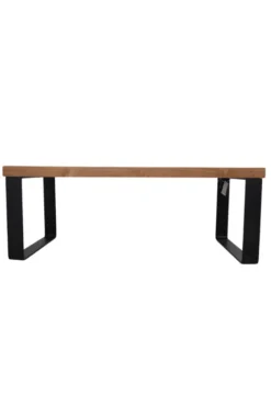 Teak Houten Salontafel met Metalen U-Poten