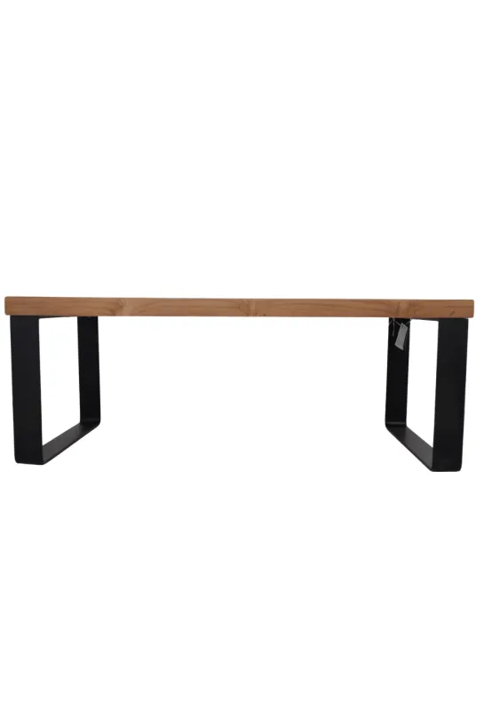 Teak Houten Salontafel met Metalen U-Poten
