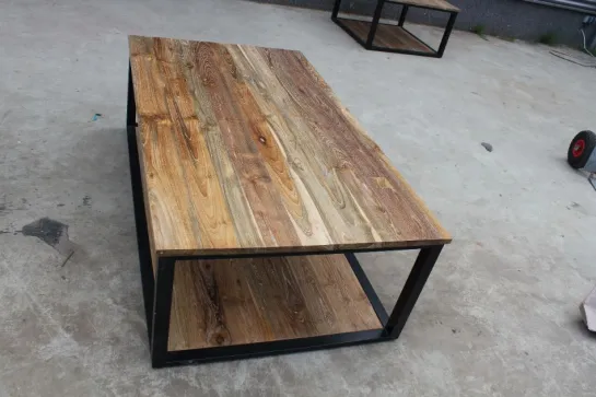 Teakhouten salontafel met onderblad
