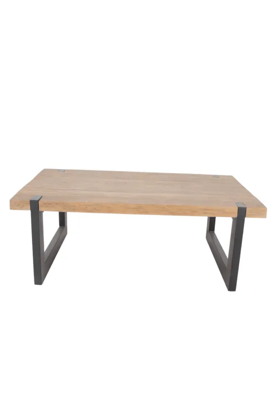 Teak houten salontafel poten door het blad
