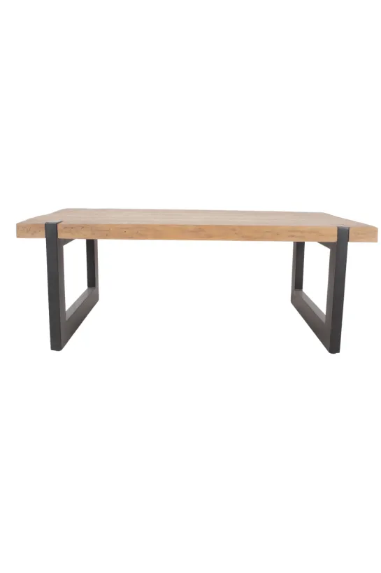 Teak houten salontafel poten door het blad