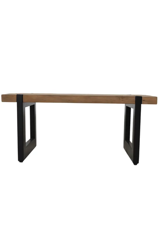 Teak houten salontafel poten door het blad