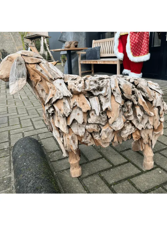 Teak Houten Schaap – Voor Binnen & Buiten