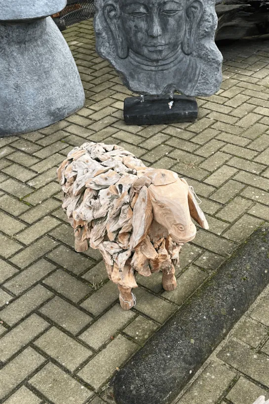 Teak Houten Schaap – Voor Binnen & Buiten