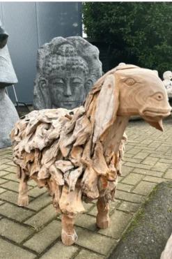 Teak Houten Schaap – Voor Binnen & Buiten