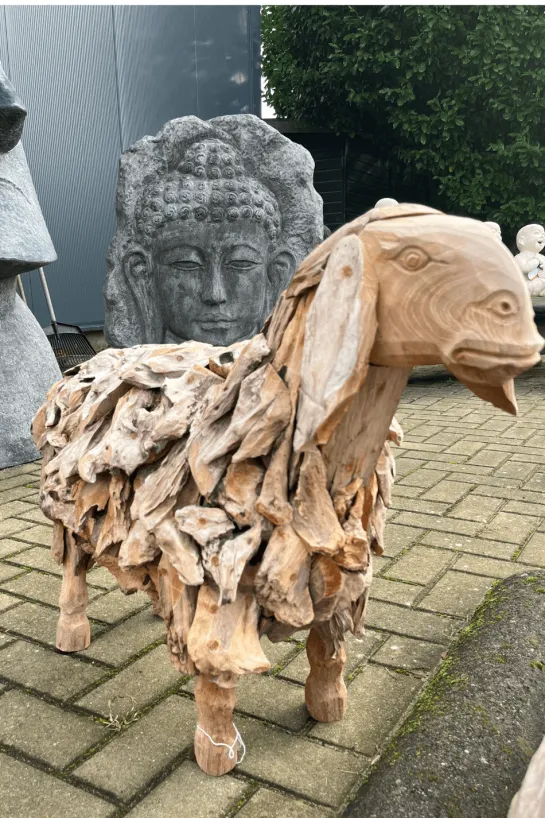 Teak Houten Schaap – Voor Binnen & Buiten