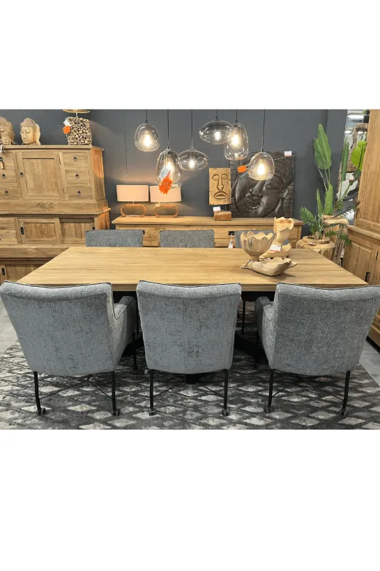 Teakhouten tafel – vervaardigd uit gerecycled massief teak 220 cm