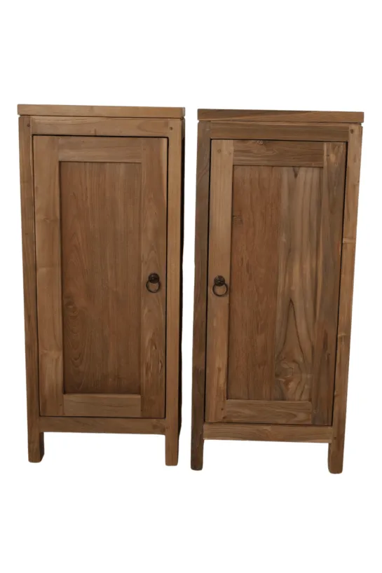 Teak houten toiletkastje 36x25x85h cm