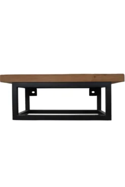 Teak Houten Toiletplankje met Metalen Beugel