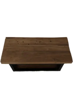Teak Houten Toiletplankje met Metalen Beugel