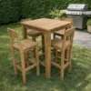 Teak houten tuin bartafel incl 4 barkrukken voor buiten