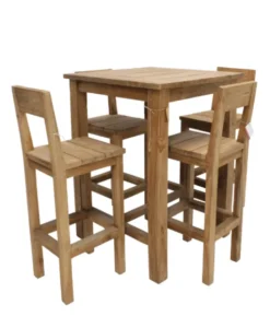 Teak houten tuin bartafel incl 4 barkrukken voor buiten