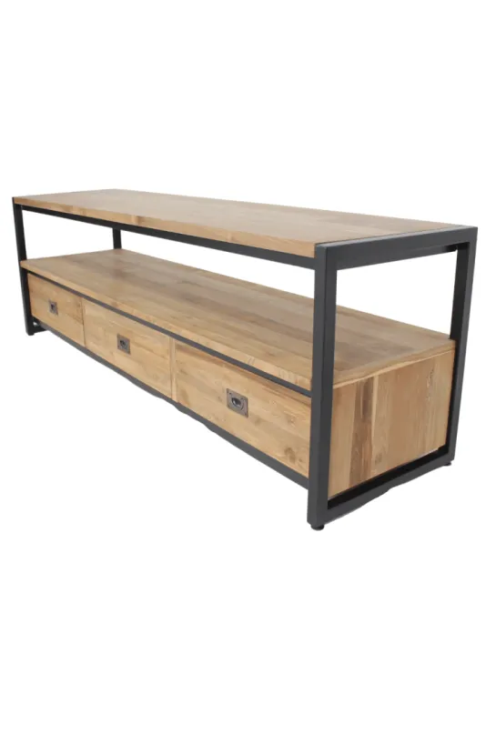 Teakhouten tv meubel industrieel 170