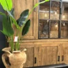 Teak houten vaas