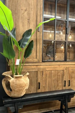 Teak houten vaas
