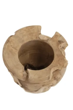Teak houten vaas