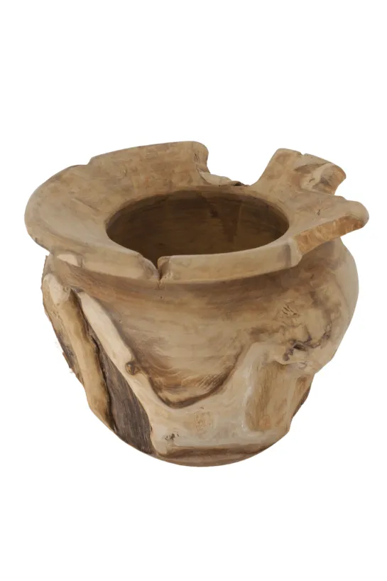 Teak houten vaas