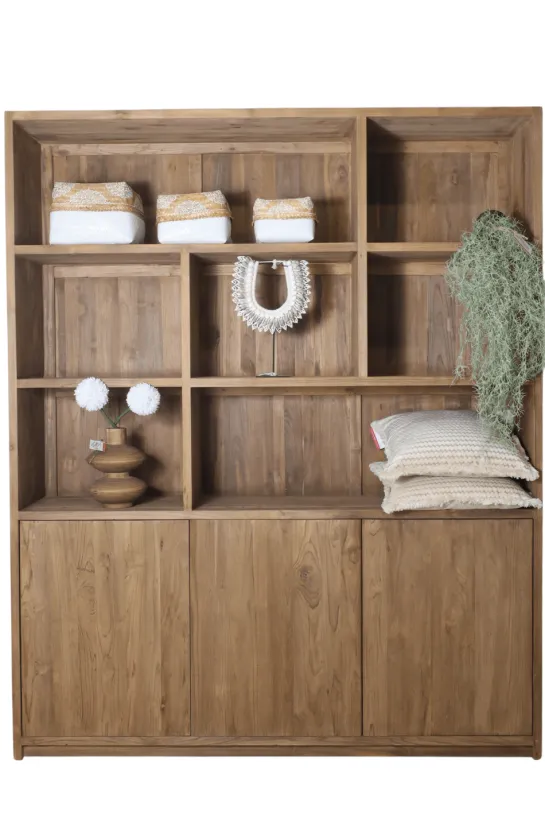 Teak houten vakkenkast 180 cm