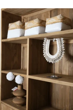 Teak houten vakkenkast 180 cm
