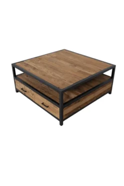 Teakhouten vierkante salontafel met lade