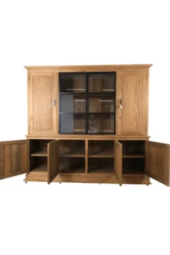 Teakhouten vitrinekast 240 cm lang