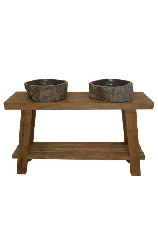 Teakhouten Wandtafel/ badkamermeubel 120 of 140