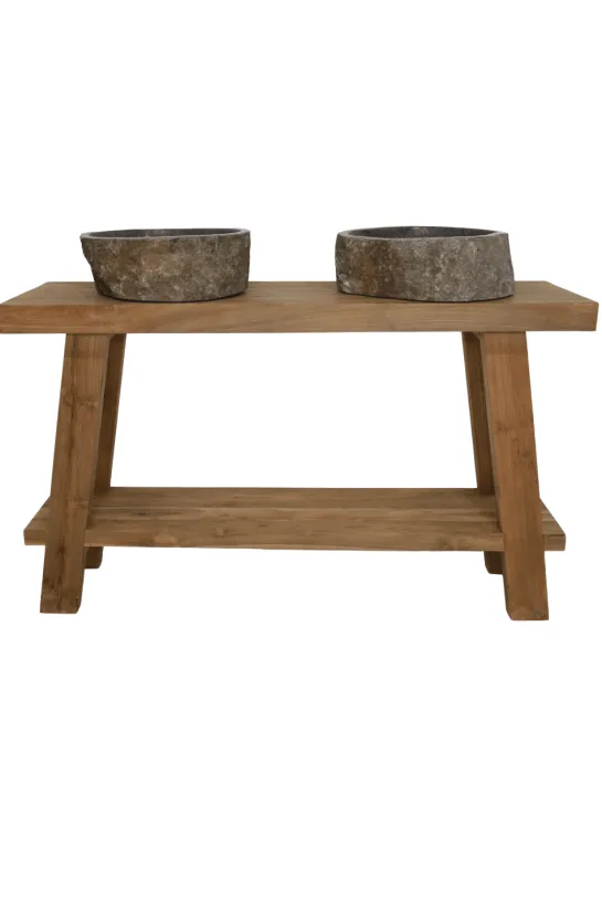 Teakhouten Wandtafel/ badkamermeubel 120 of 140