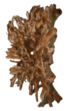 Teakhouten wortel wanddecoratie 200x45x200 cm vierkant