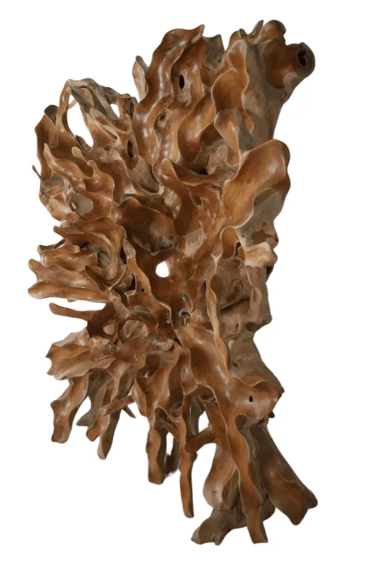 Teakhouten wortel wanddecoratie 200x45x200 cm vierkant