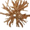 Teakhouten wortel wanddecoratie 200x40x200 cm rond
