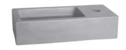 Toilet wasbakje met zwart metalen beugel er onder incl kraan, afvoerplug en sifon