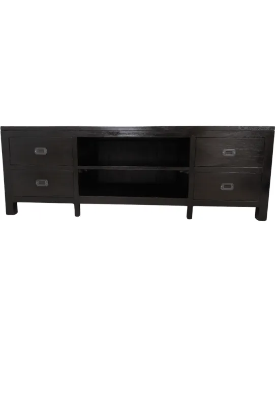 TV-meubel Koloniaal Zwart / Bruin 160 cm