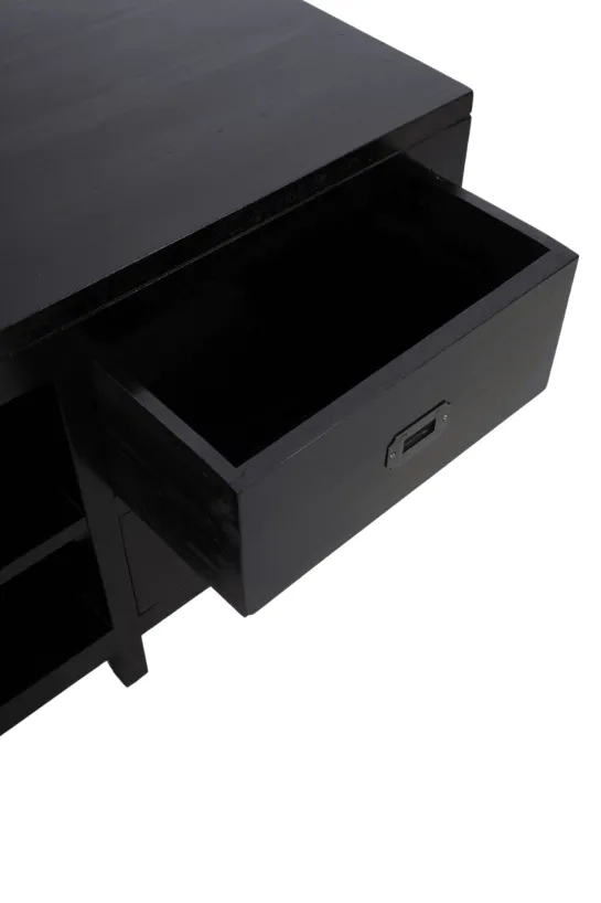 TV-meubel Koloniaal Zwart / Bruin 160 cm