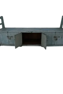 Unieke Lange Blauwe Bank met Opbergruimte 245 cm