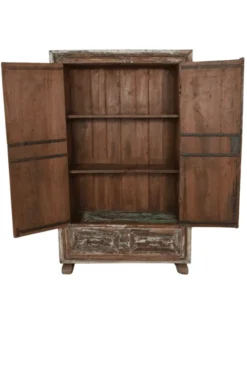 Unieke verweerde Indiase kast – authentiek en stijlvol 90 cm