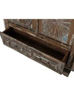Unieke verweerde Indiase kast – authentiek en stijlvol 90 cm