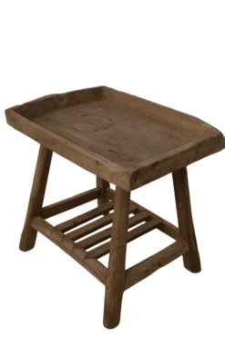 Uniek Teak Houten Bijzettafeltje – 71x50x61 cm