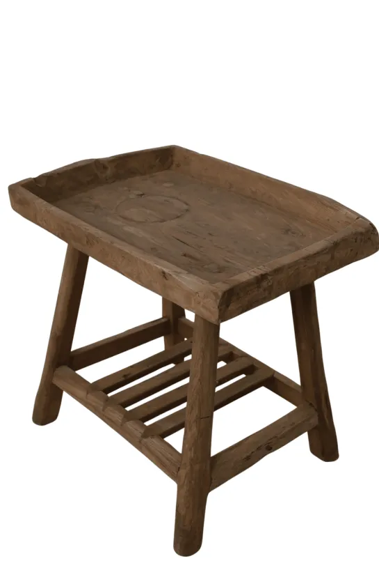 Uniek Teak Houten Bijzettafeltje – 71x50x61 cm
