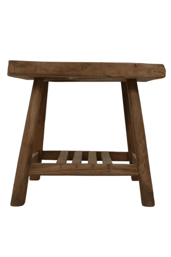 Uniek Teak Houten Bijzettafeltje – 71x50x61 cm