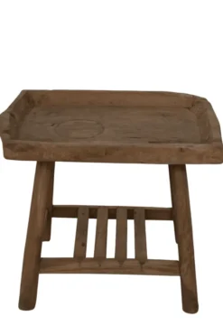 Uniek Teak Houten Bijzettafeltje – 71x50x61 cm