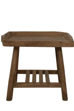 Uniek Teak Houten Bijzettafeltje – 71x50x61 cm