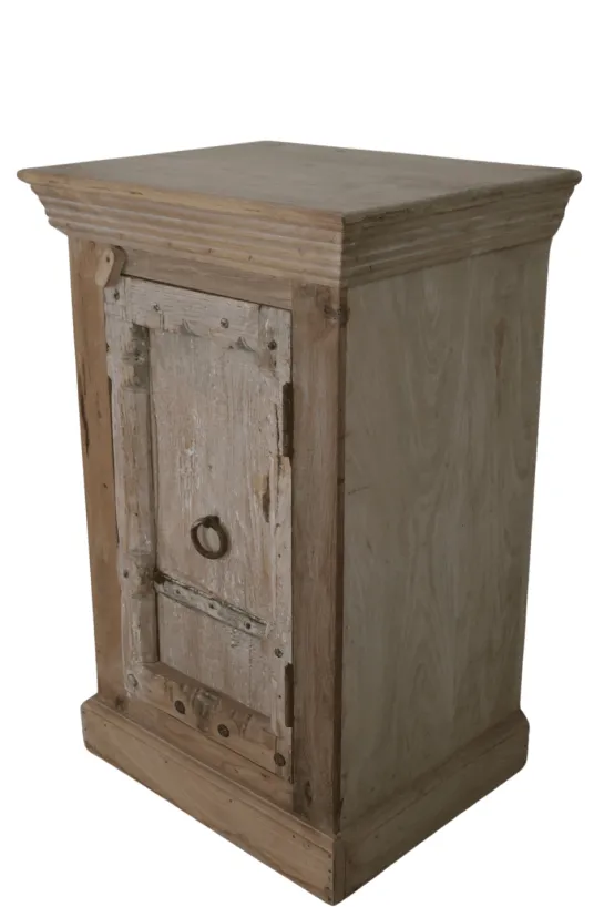 Uniek Wit-Beige Houten Kastje 50 cm
