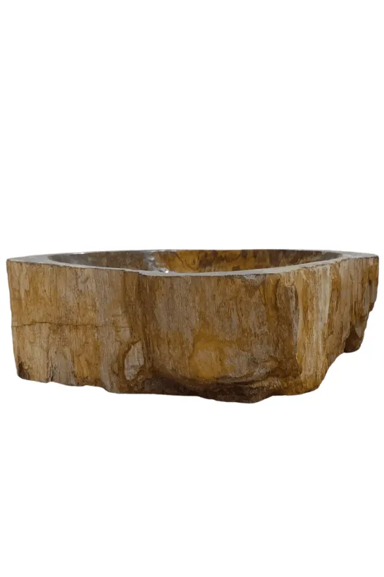 Versteend houten waskom beige (gereserveerd