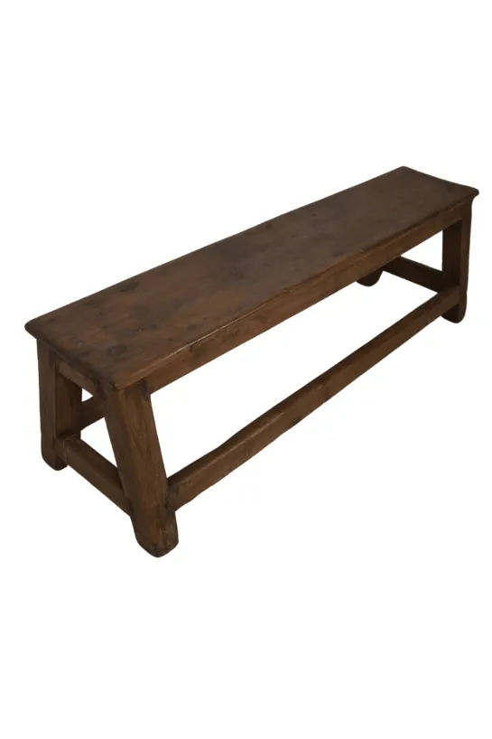 Vintage oud houten school bankje 150 cm