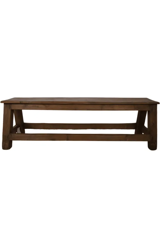Vintage oud houten school bankje 150 cm
