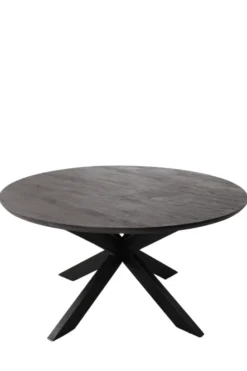 Walnoot bruin kleurige ronde eettafel 130 cm